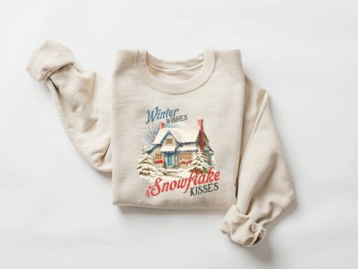 Winter Wishes And Snowflake Kisses Sweatshirt Unique Xmas Gift