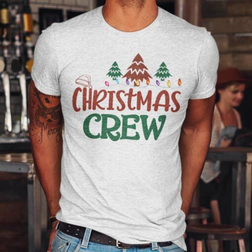 Xmas Tree And Light Christmas Crew T-shirt