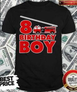 8th Birthday Boy 1 Fire Truck Shirt