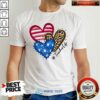 American Flag Leopard Heart Teacher Life Shirt