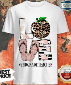 Apple Leopard Love 2nd Grade Teacher Shirt