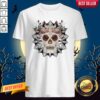 Autumn Gothic Sugar Skull With Mandala Roses Flowers Day Of Dead Dia De Los Muertos Shirt