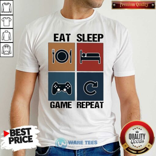 Awesome Eat Sleep Game Repeat Vintage Shirt