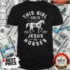 Awesome�This Girl Runs On Jesus And Horses Christian Horse Rider Shirt