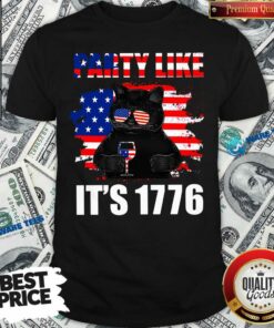 Black Cat Party Like Its 1776 Shirt