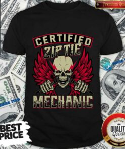 Certified Zip Tie Mechanic Skull Shirt