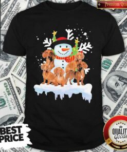 Cute Dachshunds And Snowman Happy Merry Christmas Shirt – Waretees