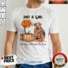 Dog And Pumpkin Just A Girl Who Loves Fall And Wire Fox Terrier Halloween Shirt
