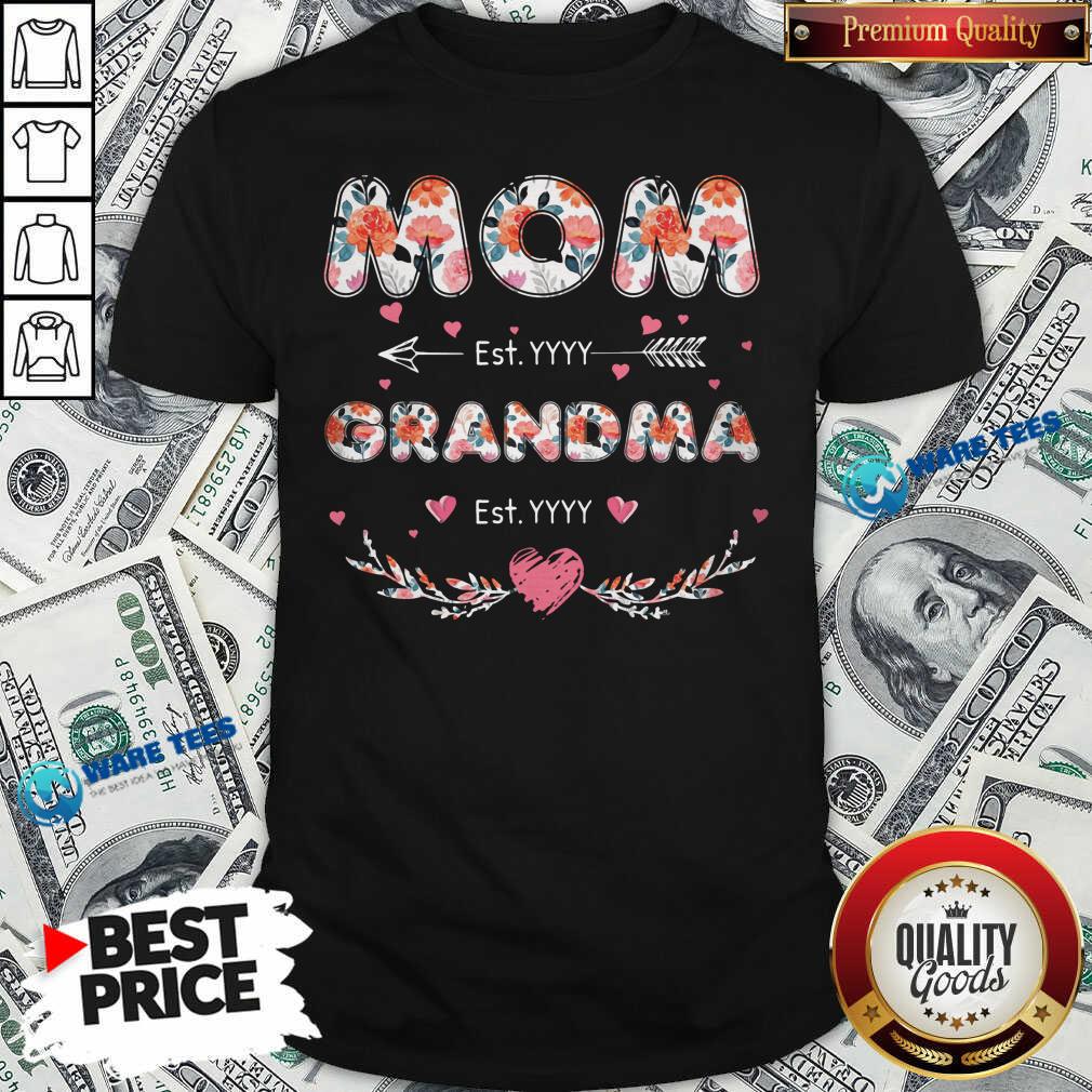 Flower Mom Est Grandma Est Shirt Flower Mom Est Grandma Est Shirt