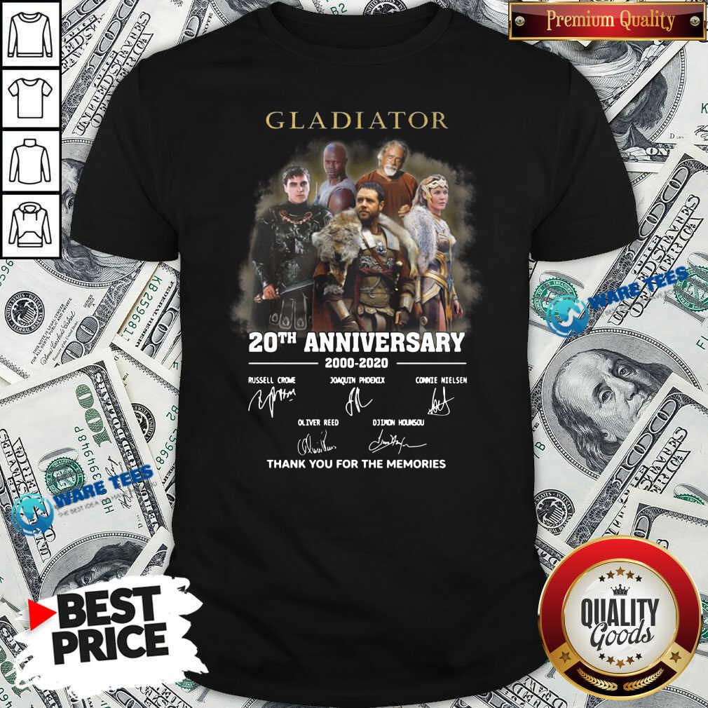 Funny Gladiator 20th Anniversary 2000 2020 Thank You For The Memories Signatures Shirt Funny Gladiator 20th Anniversary 2000 2020 Thank You For The Memories Signatures Shirt