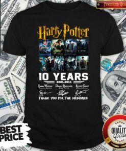 Good Harry Potter 10 Years 2001 2011 Thank You For The Memories Signatures Shirt