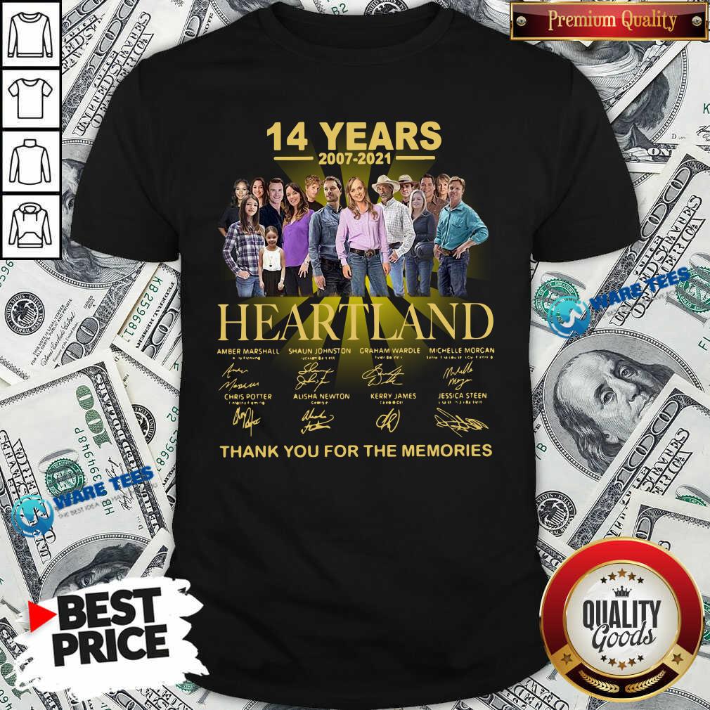 Good Heartland 14 Years 2007 2021 Thank You For The Memories Signatures Shirt - Waretees Good Heartland 14 Years 2007 2021 Thank You For The Memories Signatures Shirt - Waretees
