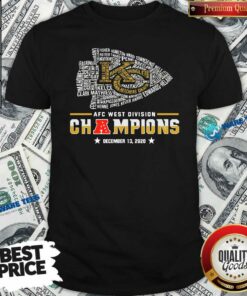 Good Kansas City Chiefs Afc West Division Champions December 13 2020 Shirt