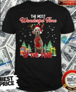 Good Weimaraner The Most Wonderful Time Of The Year Ugly Christmas Shirt