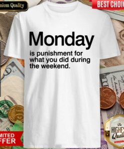 Happy Monday Is Punishment For What You Did During The Weekend Shirt