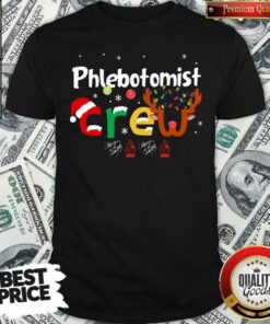 Hot Phlebotomist Crew Merry Christmas Shirt