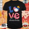 Love American Flag Preschool Teacher shirt