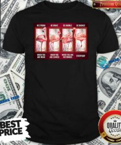 Nice Flamingo Be Strong Be Brave Be Humble Be Badass Horizontal Shirt