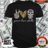 Nice Peace Love And Skulls Diamond Shirt
