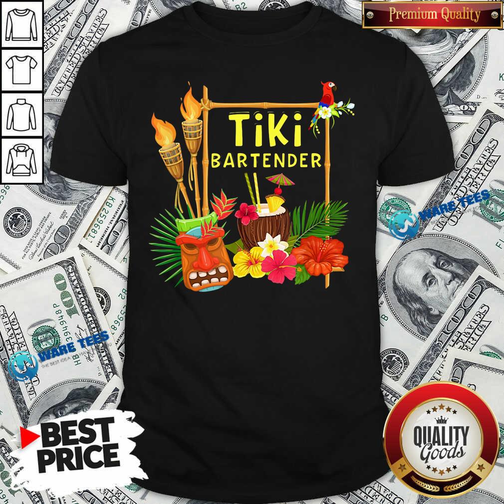 Nice Tiki Bartender Tiki Head Tiki Torches Parrot Tropical Flower Shirt Nice Tiki Bartender Tiki Head Tiki Torches Parrot Tropical Flower Shirt
