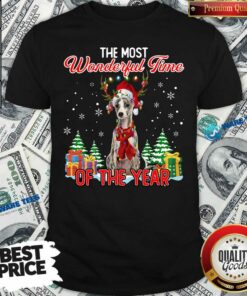 Nice Whippet The Most Wonderful Time Of The Year Ugly Christmas Shirt