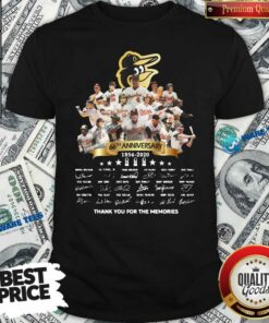 Premium Baltimore Orioles 66th Anniversary 1954 2020 Thank You For The Memories Signatures Shirt