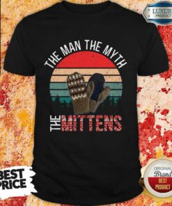 Scared Bernie Sanders Mittens 8 Man Myth Vintage Retro Shirt