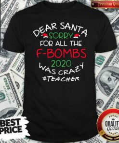 Top Dear Santa Sorry For All The F-bombs 2020 Was Crazy Teacher Life Shirt – Waretees