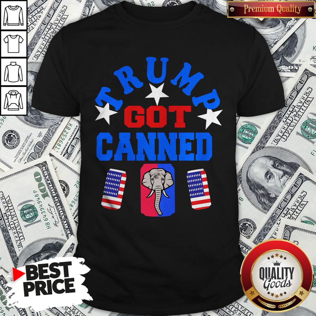 Top Trump Got Canned Elephant Beer American Flag Shirt - Waretees Top Trump Got Canned Elephant Beer American Flag Shirt - Waretees