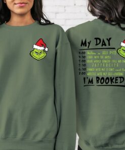 2 Side Grinch My Day I’m Booked Pocket Size Shirt,Christmas Shirts, Christmas Gift