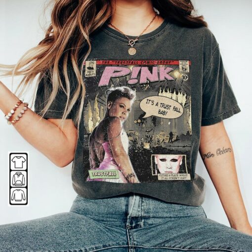 90s Vintage Merch Book Art P!nk Trustfall World Tour Album Shirt