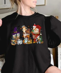 Bluey And Friends Coffee Shirt  Bluey Coffee Shirt  Bluey Christmas Sweatshirt  Bluey Fall Shirt  Bluey T-Shirt  Holiday Sweatshirt