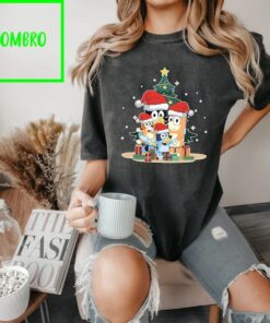 Bluey Family Christmas Comfort Colors Shirt, Bluey Christmas Sweatshirt, Blue Dog Christmas Family, Bluey and Bingo Shirt