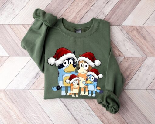 Bluey Family Christmas Shirt, Bluey Christmas Sweatshirt, Bluey Family Shirt, Christmas Sweatshirt, Bluey And Bingo Xmas Tee