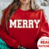 Chenille Patch Christmas Shirt, Merry Christmas Shirt