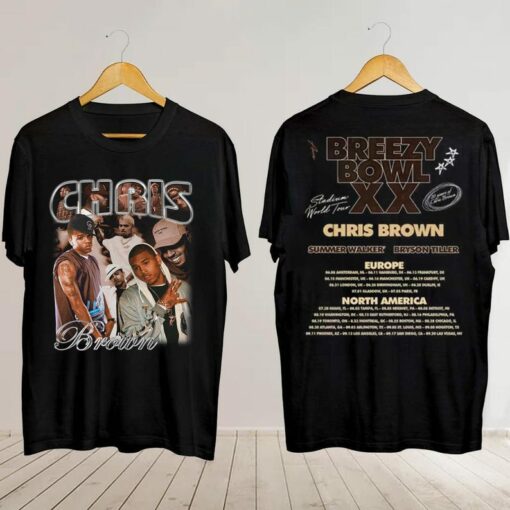 Chris Brown 2025 Tour T Shirt, Chris Brown Concert, Chris Brown Breezy Bowl XX Tour 2025 Tee