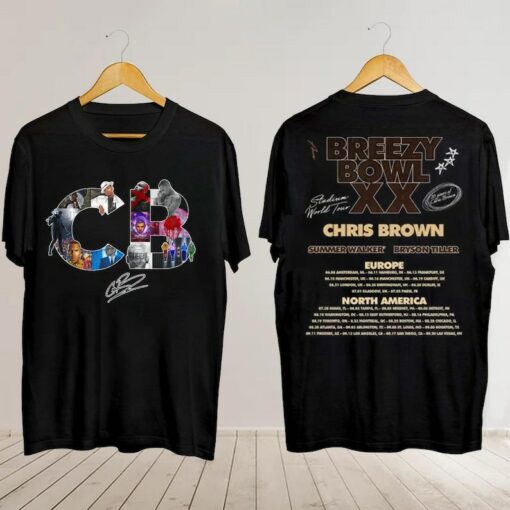 Chris Brown Breezy Bowl XX Tour T-Shirt, Chris Brown Album Shirt, Chris Brown Fan Gift