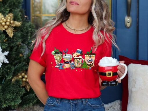 Christmas Disney Shirt, Christmas Stitch Shirt, Christmas Gift, Christmas Holiday, Christmas Coffee Shirt, Stitch Shirt, Disneyland Shirt