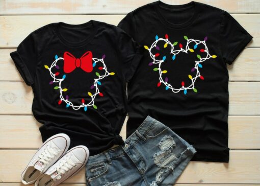Disney Christmas Lights Shirts,Mickey Christmas Shirt,Minnie Christmas Shirt,Christmas Squad,Christmas Crew,Disney Girls Trip,Disney Family