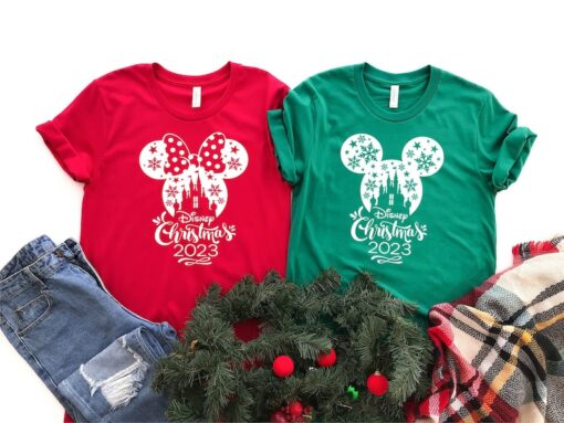 Disney Christmas Shirt, 2022 Disney Christmas Shirts, Matching Disney Vacation Shirt, Disney Castle Christmas Shirt, Merry Christmas shirt