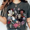 Floral Horror Characters Halloween Shirt, Halloween Floral Hippie Shirt,Horror Killer Movies Shirt,Friday The 13th Shirt