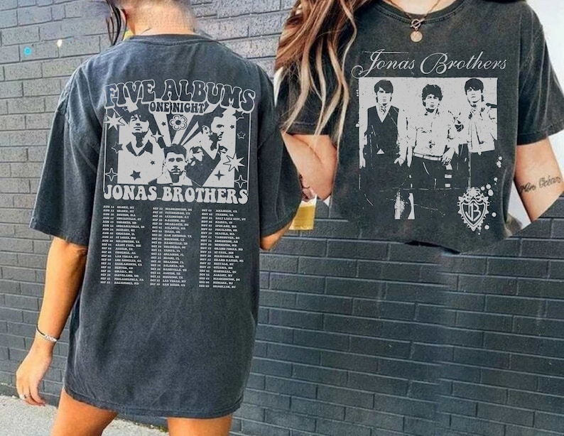 Jonas Five Albums One Night Tour Shirt, Jonas Brothers 2023 Tour Shirt, Jonas 90's Tee Jonas Five Albums One Night Tour Shirt, Jonas Brothers 2023 Tour Shirt, Jonas 90's Tee