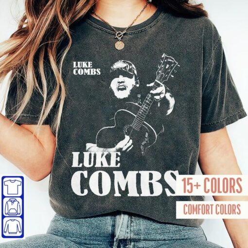 Luke Combs with Guitar Shirt, Luke Combs Concert Shirt