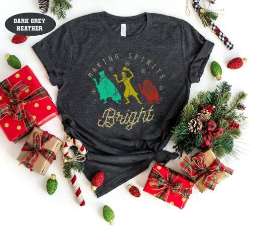 Making Spirits Bright Disney Christmas Shirt Hitchhiking Ghosts Haunted Mansion Shirt Disney Inspired Shirt Disneyland Shirt Disneyworld Tee