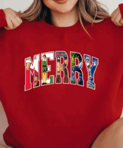 Merry Christmas Movie Sweatshirt, Christmas Movie Sweatshirt, Christmas Friends Movie Characters Sweatshirt, Friends Movie Christmas Shirt