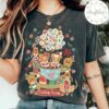 Personalized Mickey and Friends Gingerbread Disney Christmas Shirt, Vintage Retro Disney Gingerbread Balloons Teacup, Family Christmas Trip