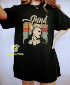 Retro P!nk Pink T-Shirt, Music Tour 2023 Shirt Pink Summer concert shirt