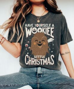 Star Wars Wookiee Little Christmas Sketched, Chewbacca Little Christmas, Disney World Tee, Galaxy’s Edge  Trip, Christmas Squad Sweater