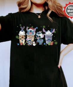 Stitch Christmas Coffee Shirt, Disney Christmas Latte Sweatshirts, Disney Stitch Shirt
