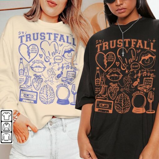 Vintage Pink Trustfall Merch Album Lyrics Sweatshirt